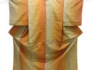 縦暈し手織り紬単衣着物